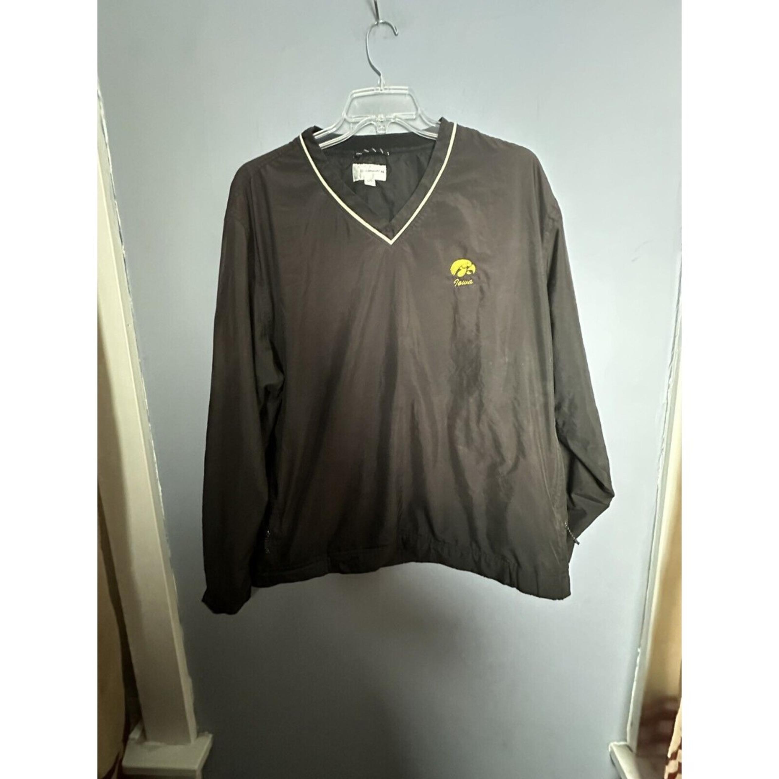 Cutter & Buck Iowa Hawkeyes Black Gold  V Neck Pullover Windbreaker Men XL
