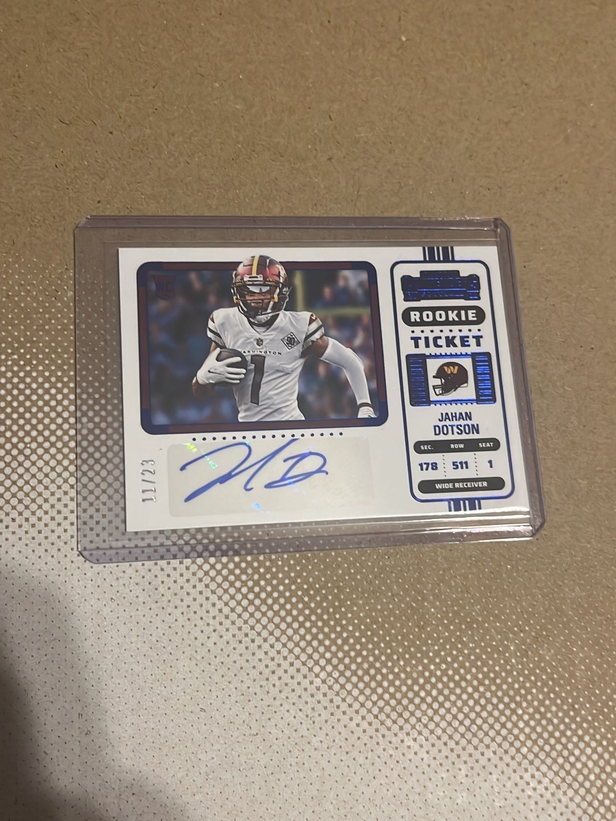 Jahan Dotson Rookie auto /23 panini contenders