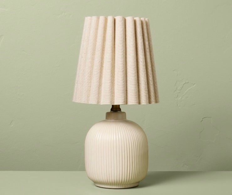 Ribbed Ceramic Table Lamp Cream/Oatmeal - Hearth & Hand™ with Magnolia