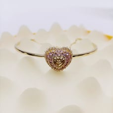 Swarovski heart-shaped pink diamond drop bracelet