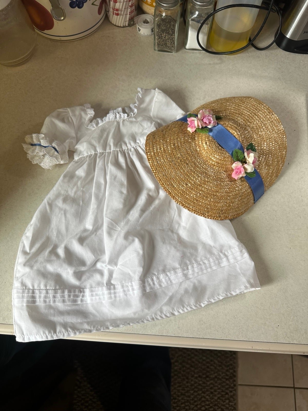 American Girl Felicity Summer Outfit Hat And Dress