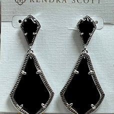 Kendra Scott Alexa Black Opaque Earrings