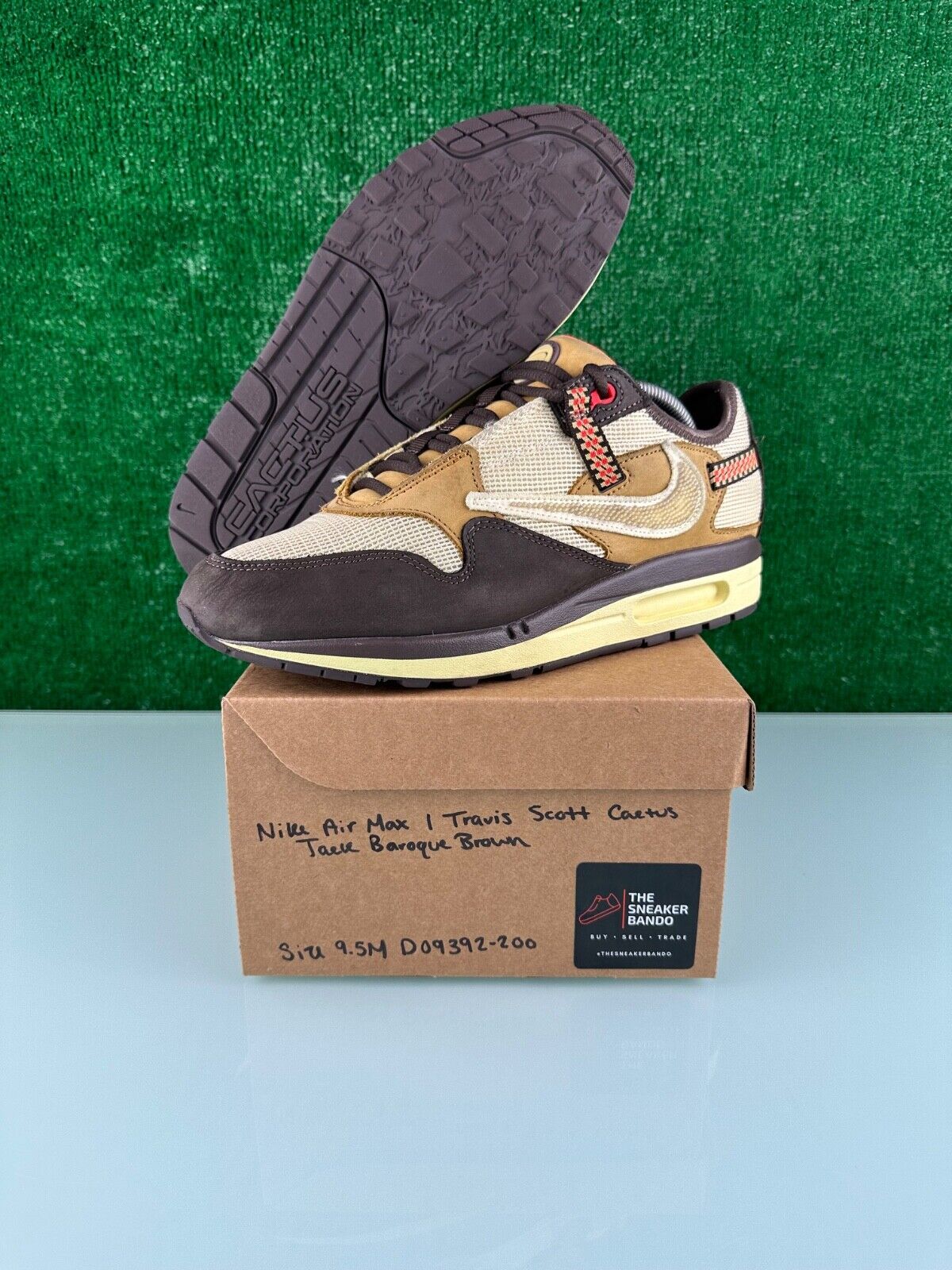 Size 9.5 - Nike Air Max 1 x Travis Scott Low Baroque Brown