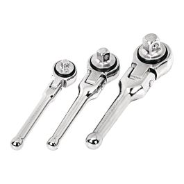 Flex-Head Stubby Ratchet Set, 3-Piece