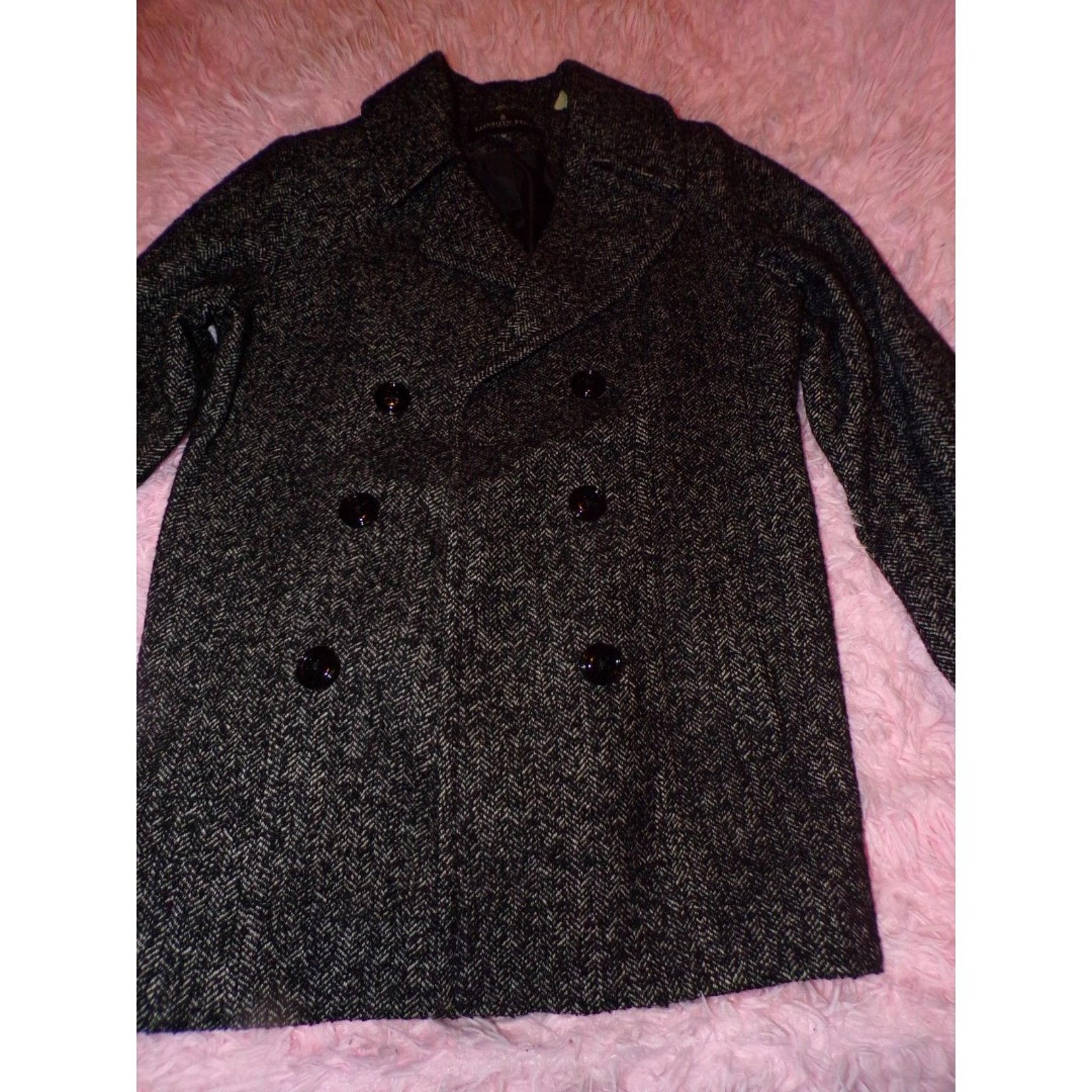 London Fog pea coat size medium black & grey