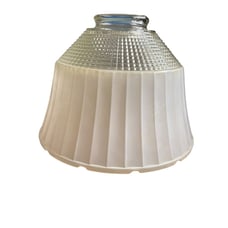 Vintage White and Clear Glass Pendant Light Fixture Globe Shade National Home La