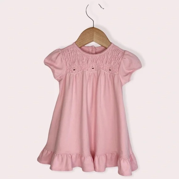 Janie and Jack smocked dress pink cupcakes size 3-6 months