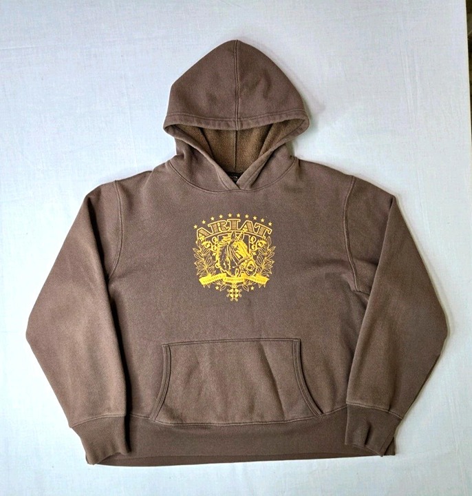 Ariat Western Country Gold Horse Logo Graphic Brown Pullover Hoodie Womens XL