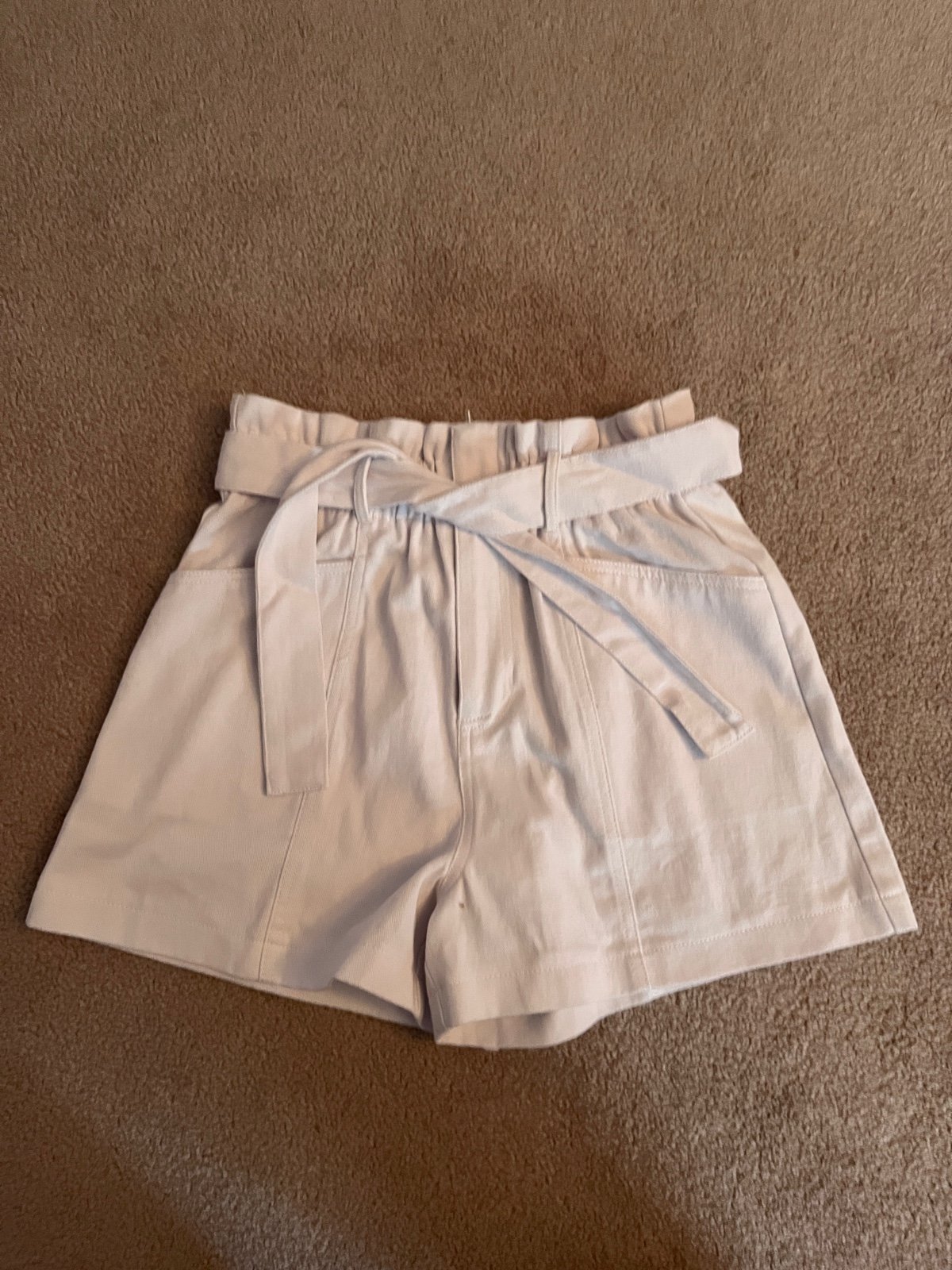 White paper bag shorts