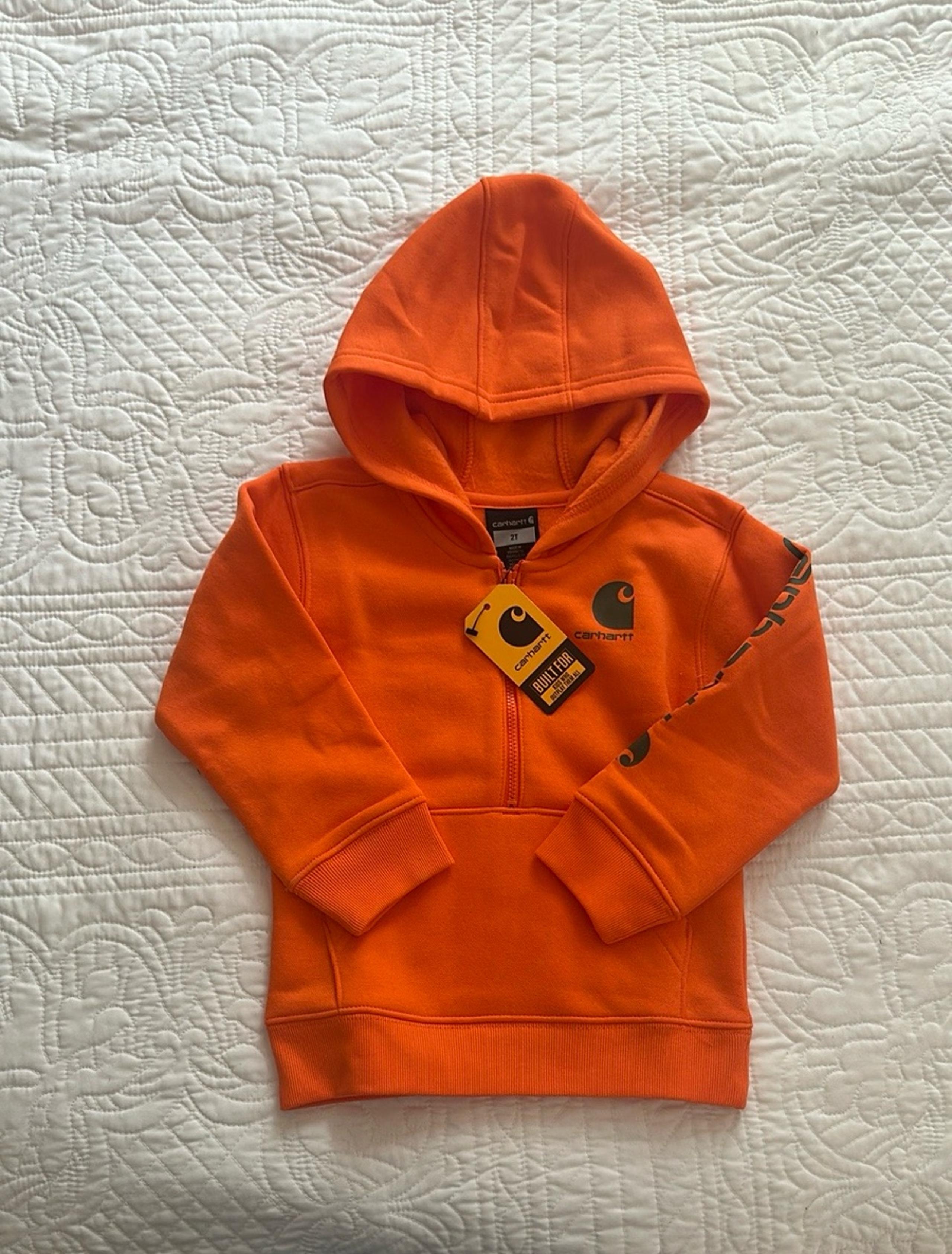 New Carhartt Youth Bright Orange Hoodie size 2T