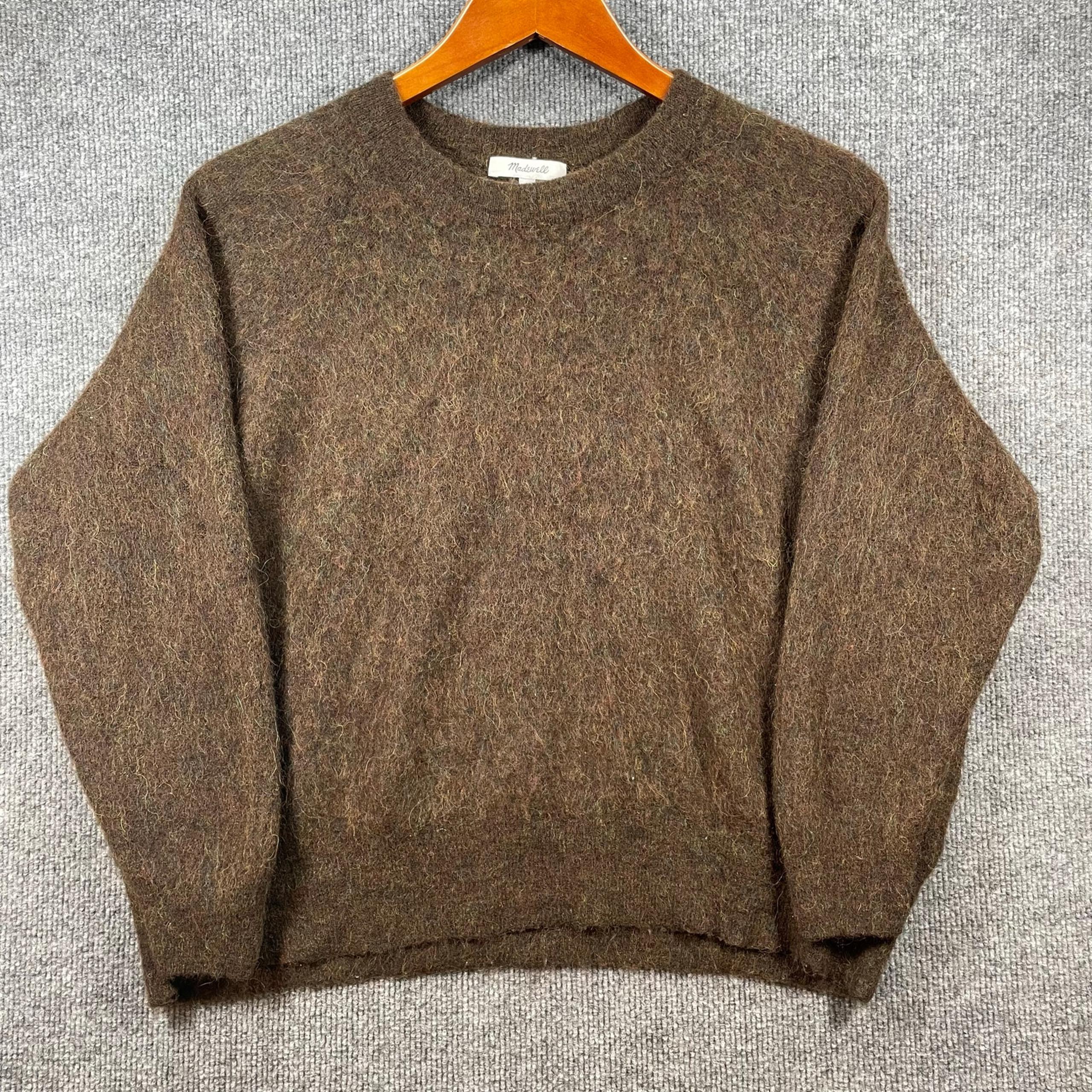 Madewell Crop Alpaca Sweater Women's 2x Brown Soft Comfortable Mock Neck