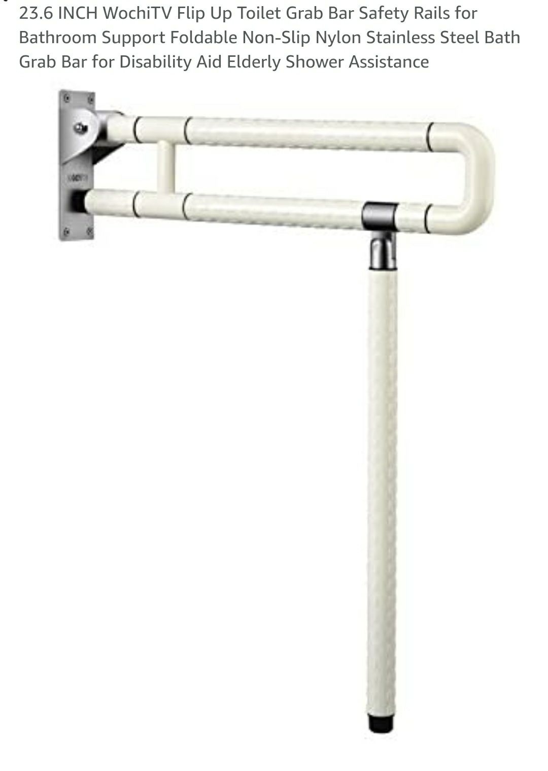Fold-up toilet grab bar safety rail ( w/o mounting screws)