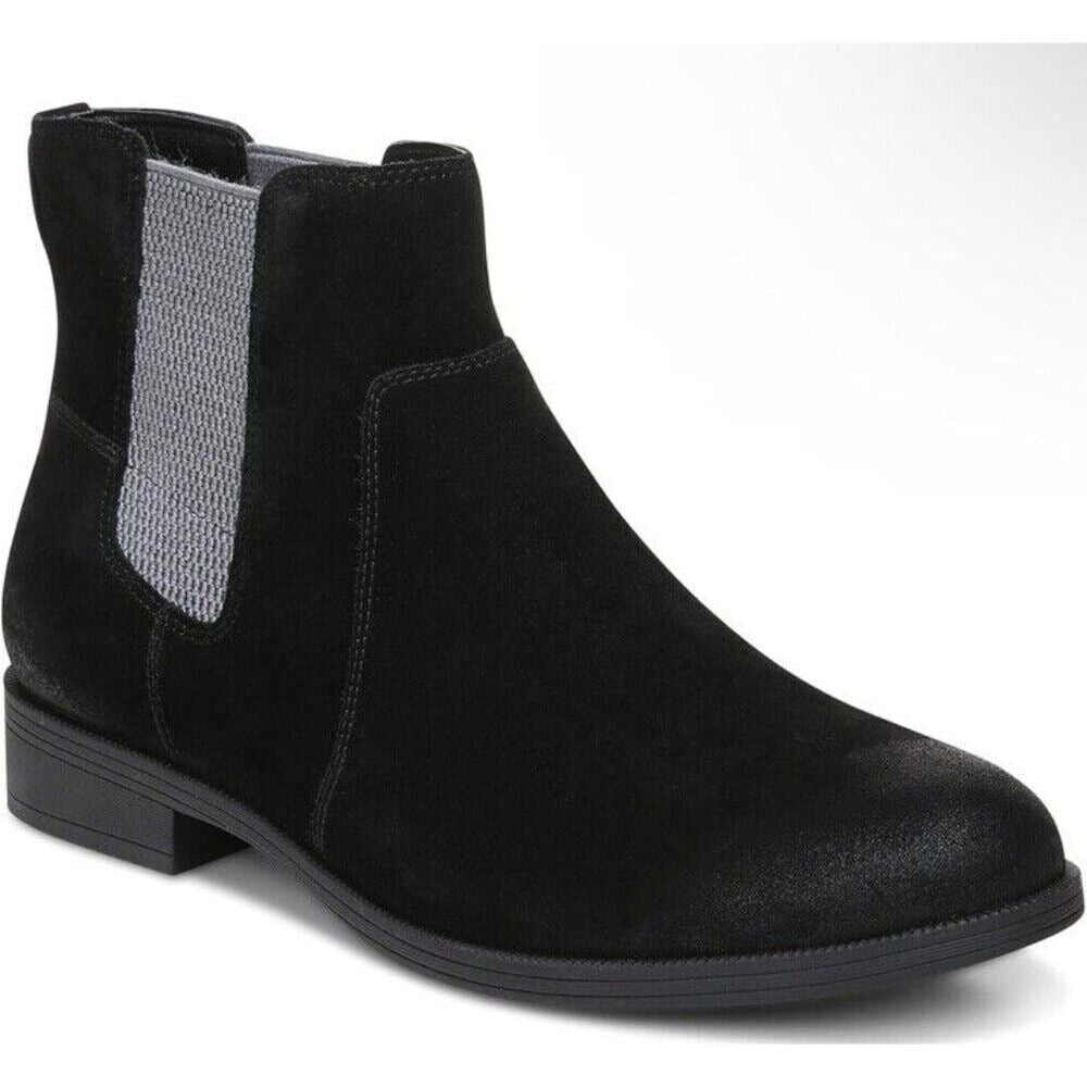 Vionic Alana Womens 6.5 Black Suede Arch Support Ankle Boots New