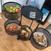 4 Tier Fruit and Vegetable Storage for Kitchen Rotating Storage Rack with Wheels