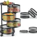 4 Tier Fruit and Vegetable Storage for Kitchen Rotating Storage Rack with Wheels