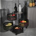 4 Tier Fruit and Vegetable Storage for Kitchen Rotating Storage Rack with Wheels