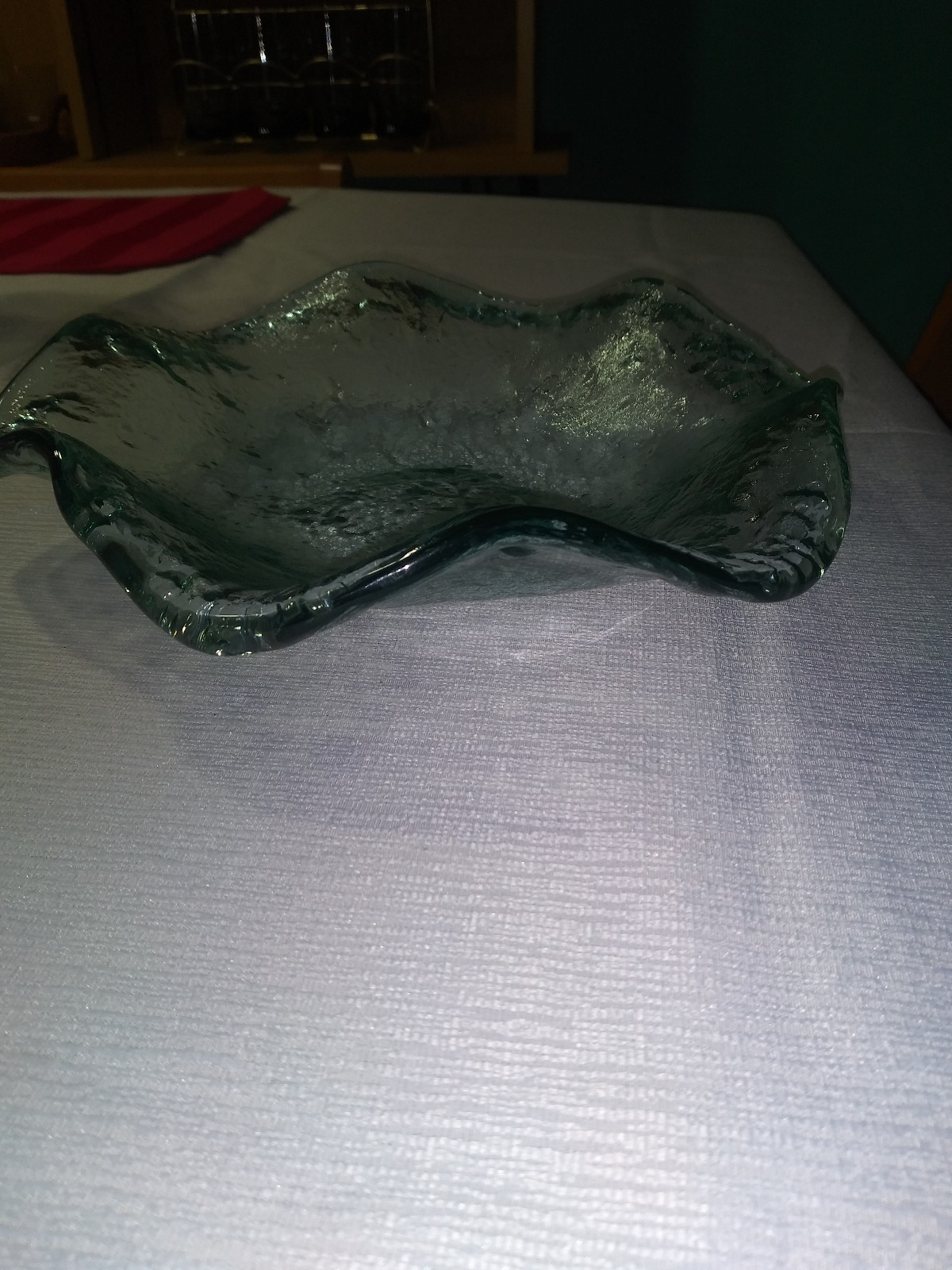 Mcm Style Heavy Recycled Glass Shallow Serving Bowl 10 Good Condition OBO