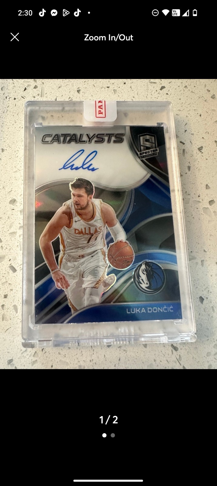 Luka Doncic autograph Spectra Panini /49 2020-2021