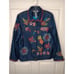 Indigo Moon Jacket Medium Floral Embroidered Denim Button Down Boho Cottage EUC