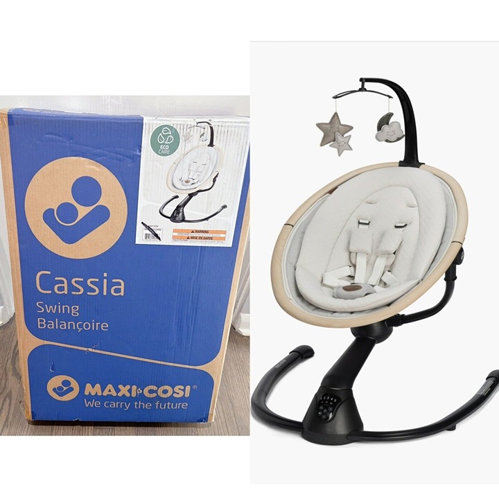 MAXI-COSI Infant Cassia Portable Electric Rocker Seat Swing Onxy Sand- Rare