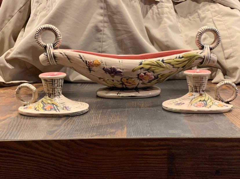 Hull Bowl and Candle Sticks