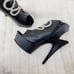 Size 11 600-9SN Black Platform Rhinestone Snake High Heel Platform Shoes