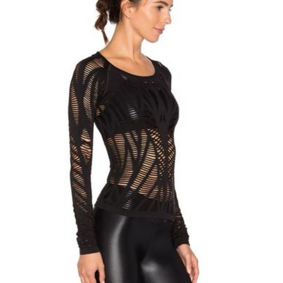 ALO Wanderer Cut Out Long Sleeve Top Yoga Revolve