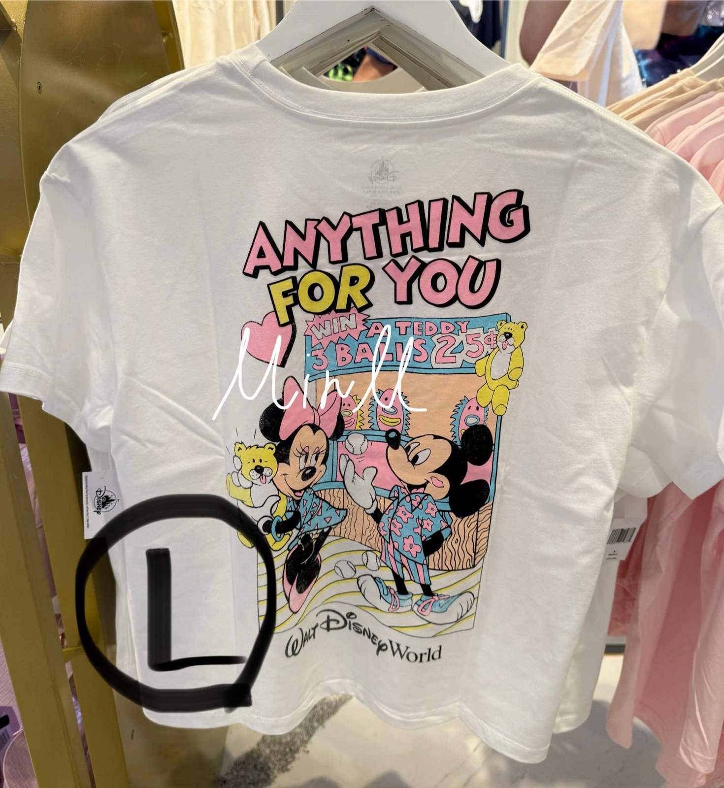 【Large】Walt Disney World Mickey and Minnie Anything For You Cropped T-shirt 2025