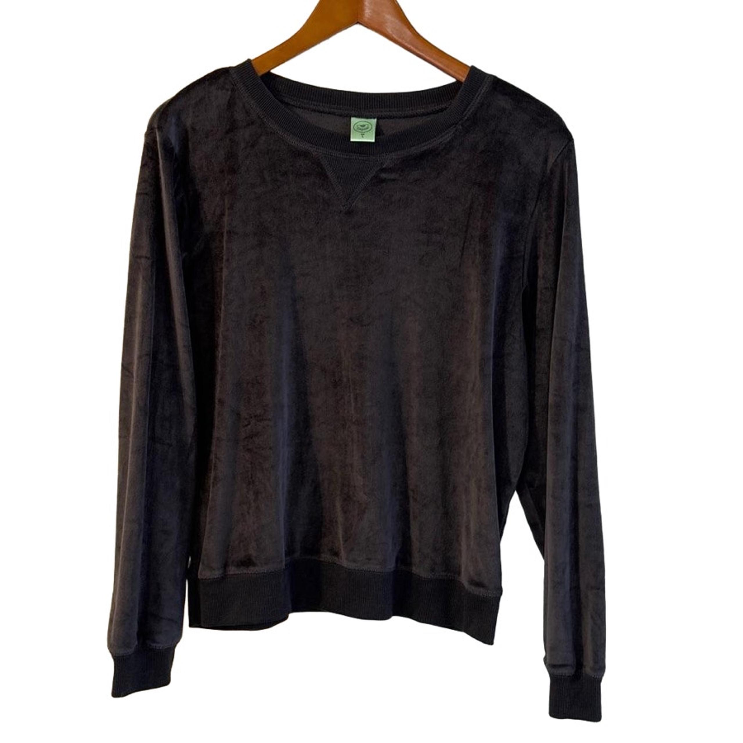 Honeydew Sweatshirt Women Large Gray Velour Velvet Loungewear Comfy Soft Relaxed