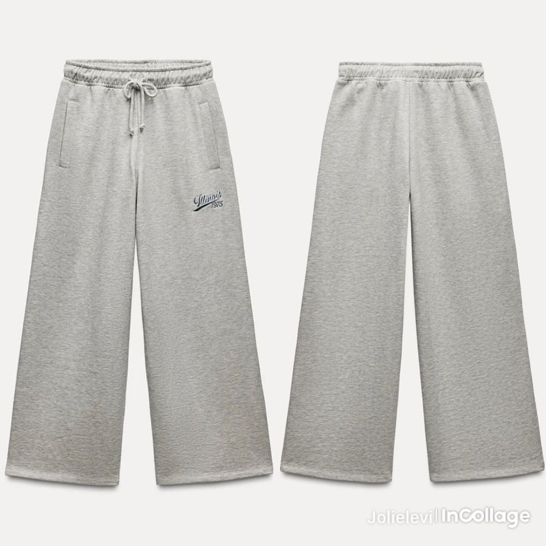 Zara “ILLINOIS” VARSITY PANTS