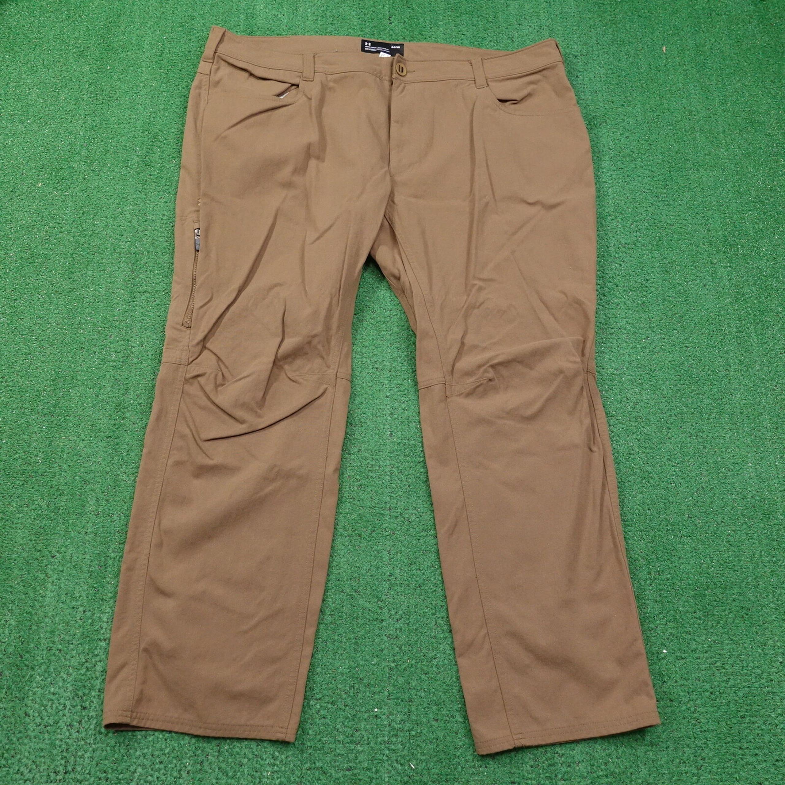 UNDER ARMOUR BROWN TAN COTTON OUTDOORS PANTS MENS SIZE 44X30 (43X29) KUHL STLYE