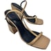 Alias Mae Winslet tan patent leather chunky heel sandals SZ 39