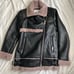 BCBG purple faux leather moto