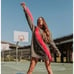 Queen of sparkles diagonal feather sweater dress sz XS