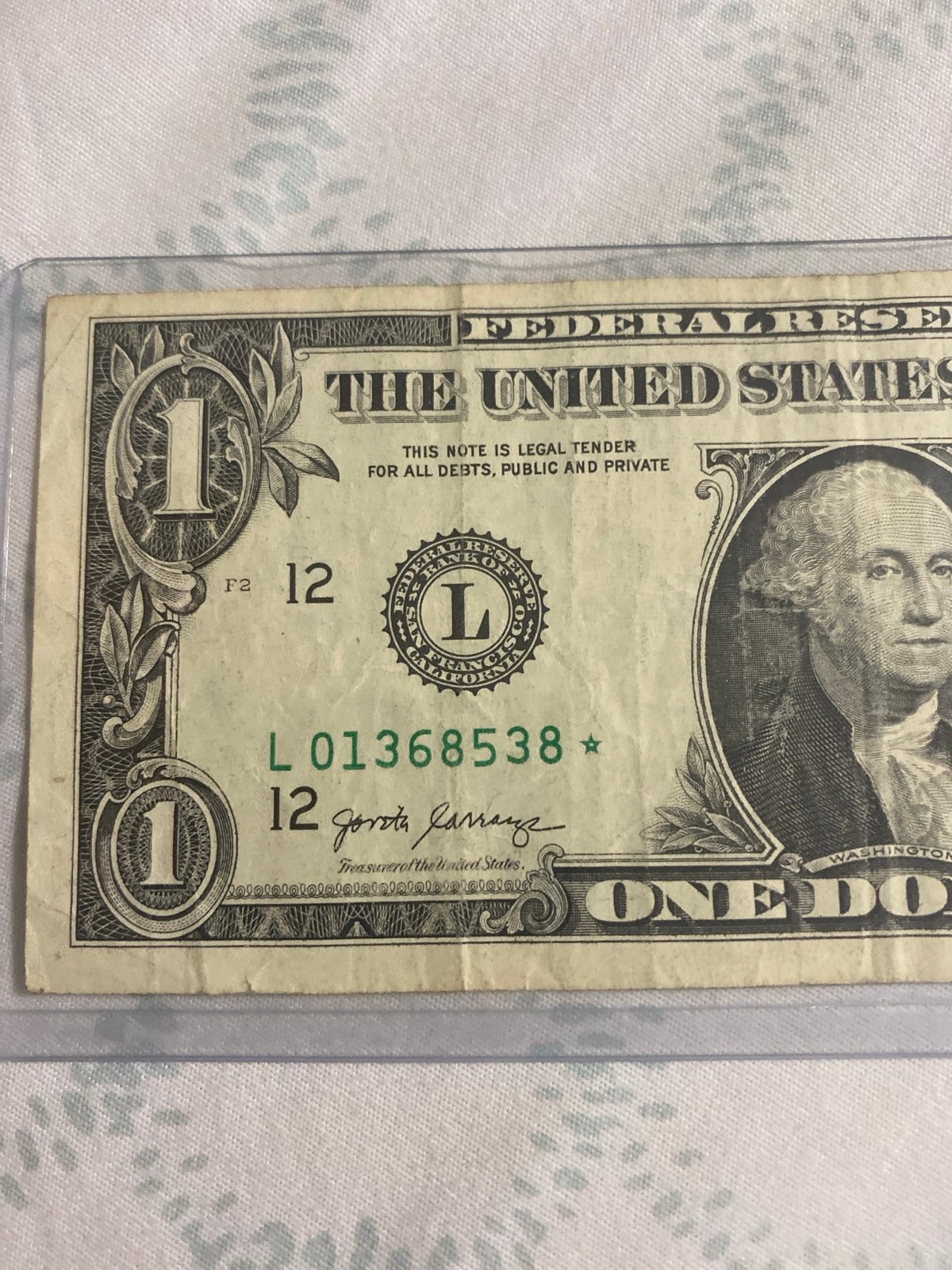 1 Dollar Bill Star Note