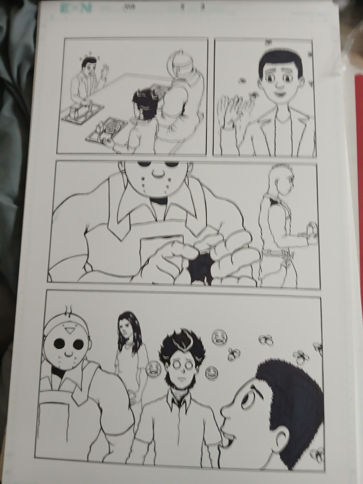 Junior High Horrors issue 5 original art pg 3 Eric Kent art