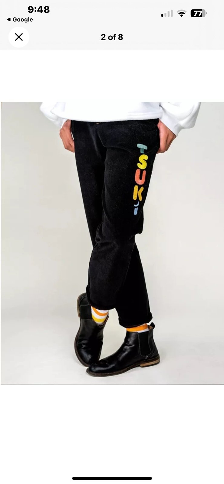 Tsuki Market mischief black corduroy trousers size 30 unisex