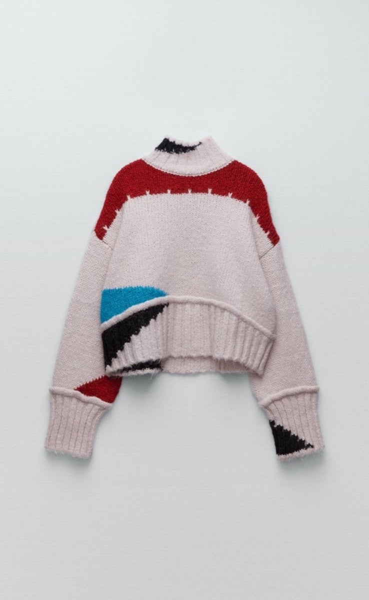 Zara Colorblock Knit Sweater (L)