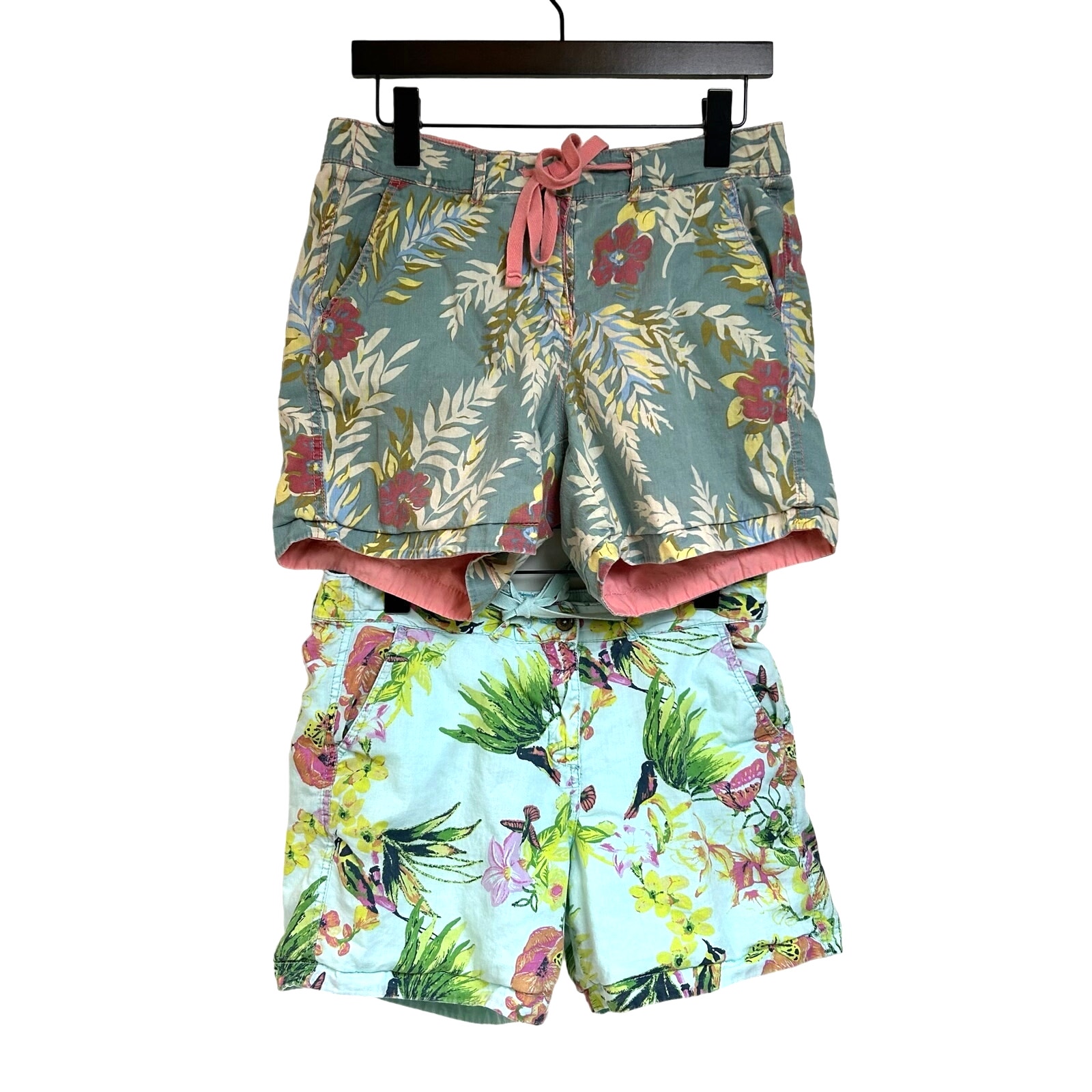 Tailor Vintage Set of 2 Reversible Short Tropical Beach Vacation Pack Lite sz. M