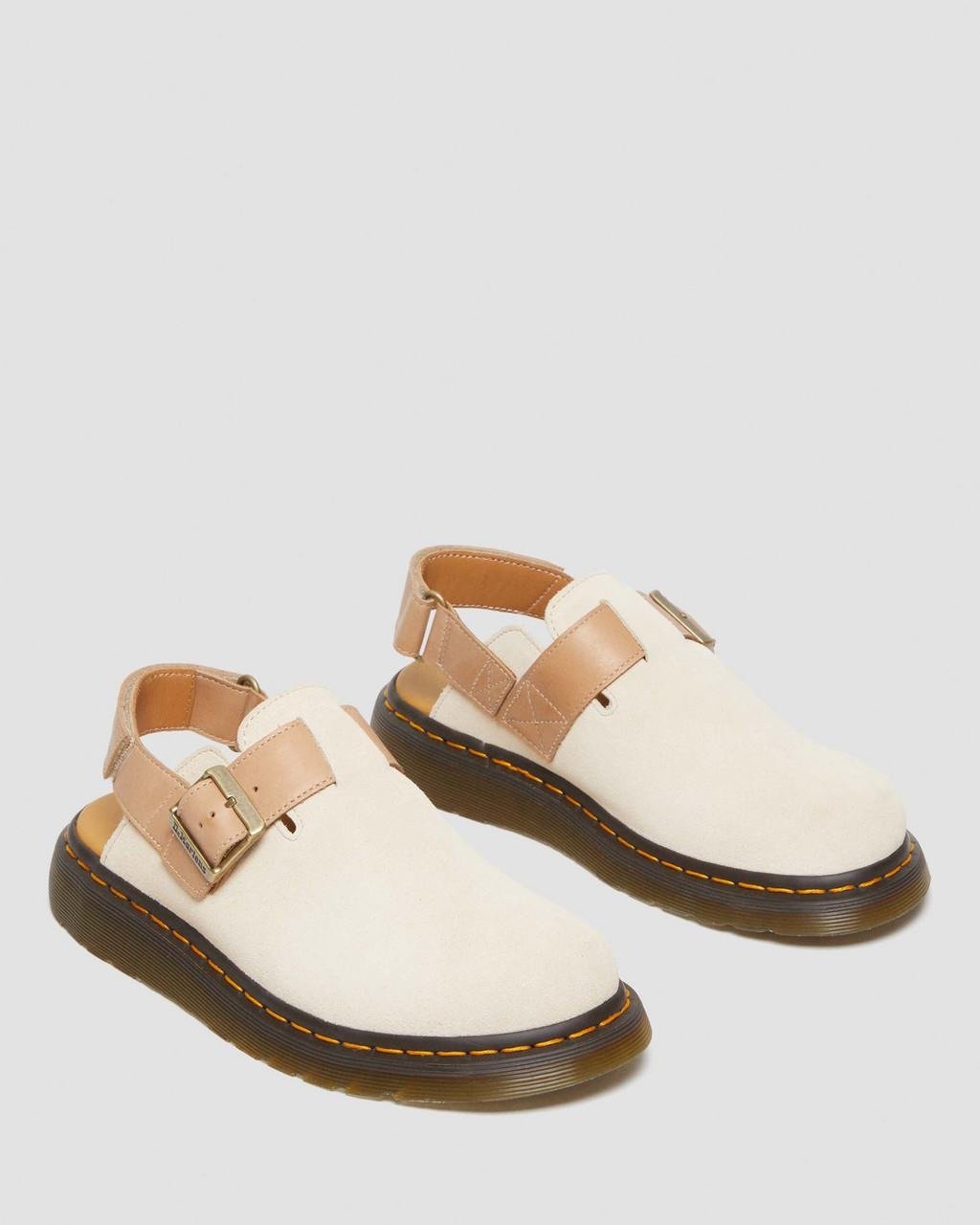 Dr. Martens Men’s JORGE II SUEDE & LEATHER SLINGBACK MULES, Size 10 (Beige)