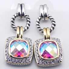 Luxury Rainbow Topaz 925 Silver Earrings