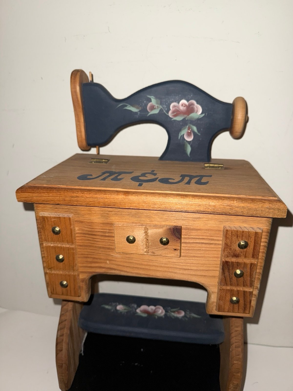 Vintage Wooden Sewing Machine Replica