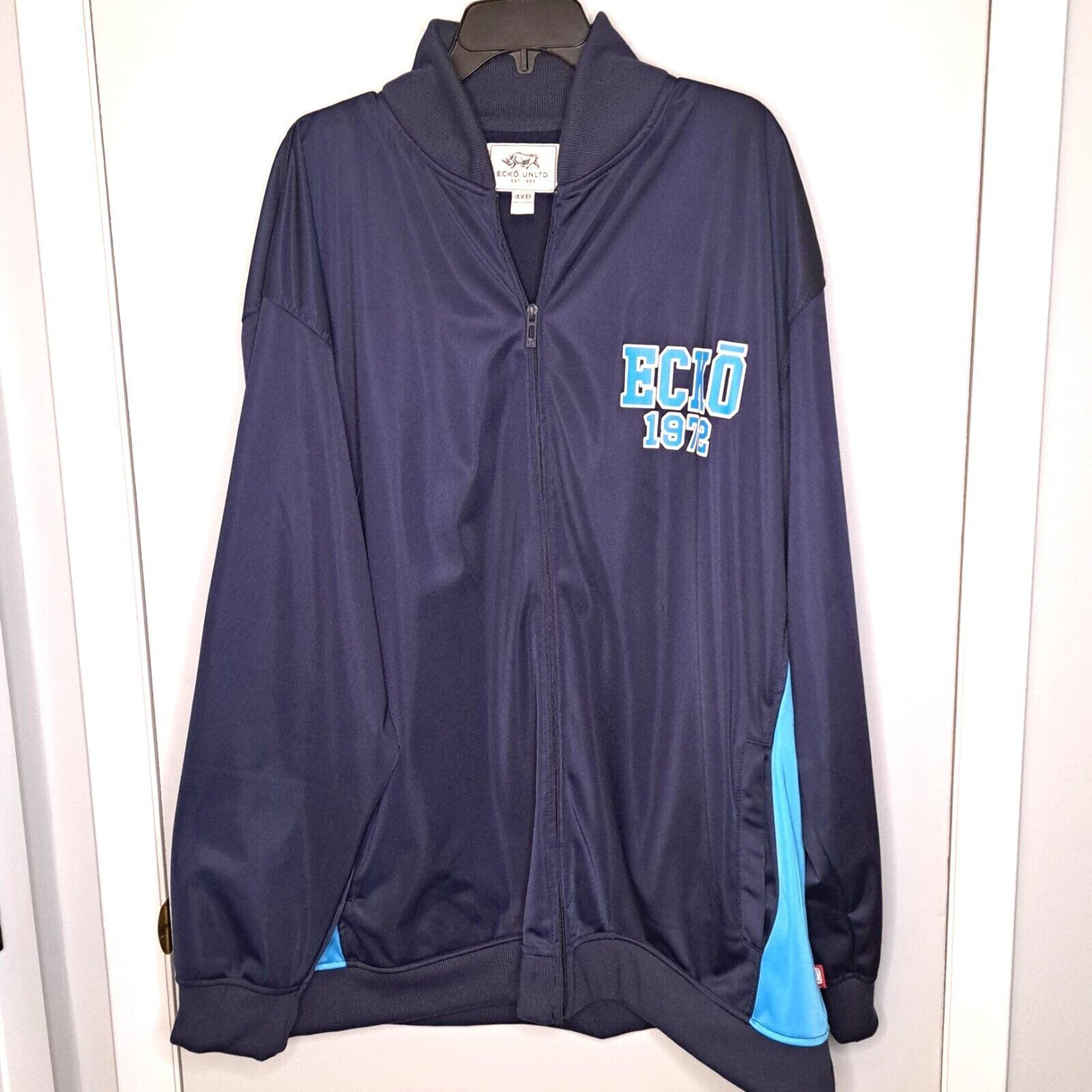 Ecko Unltd Jacket Mens 4XB Navy Blue Softshell Zip Big & Tall Track Jacket