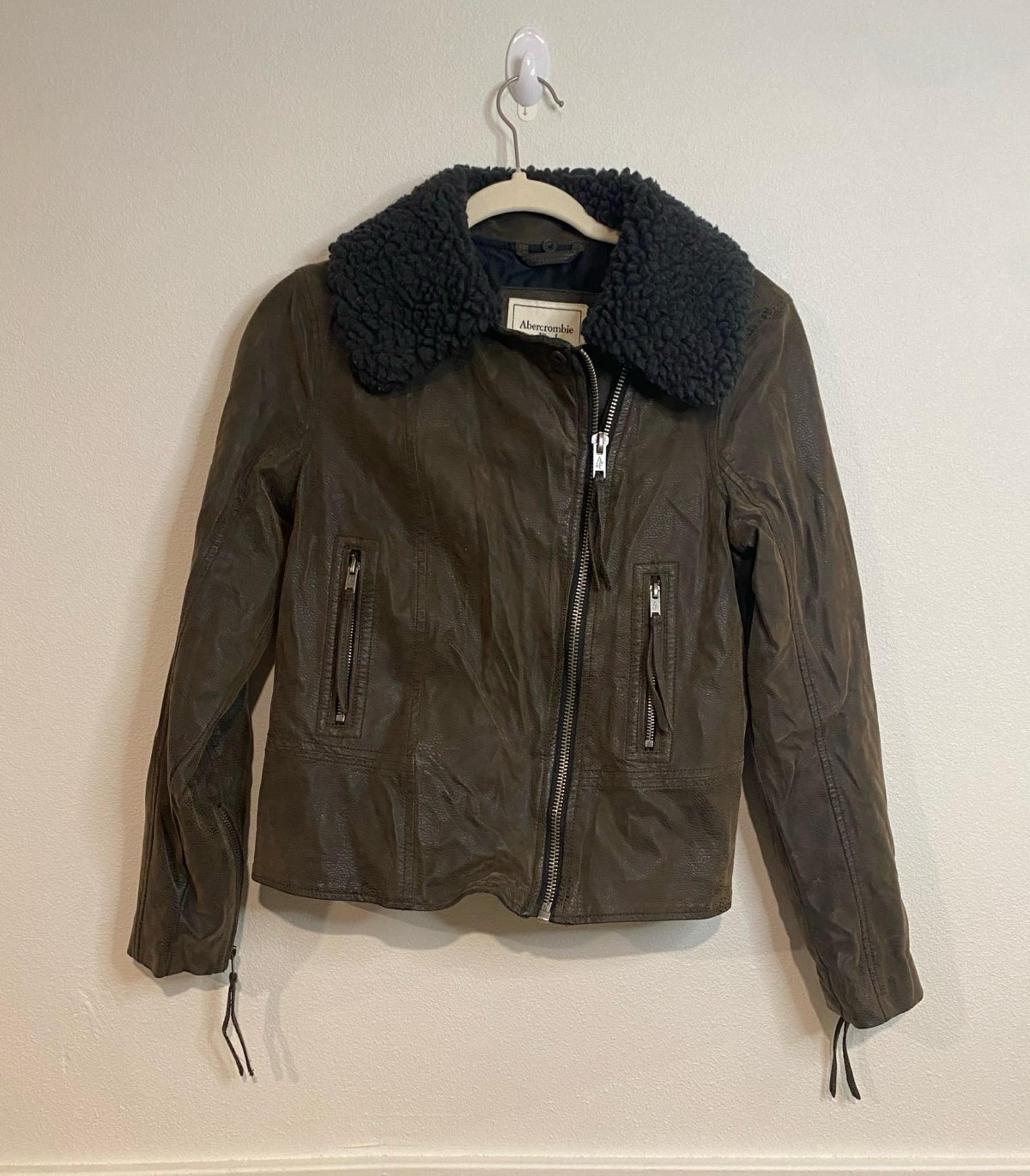 Abercrombie & Fitch Vegan Suede Motto Fur Jacket Size M