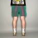 Vintage Surf Style Swim Shorts Chameleon Green Nylon Lined 6 Inseam 90s