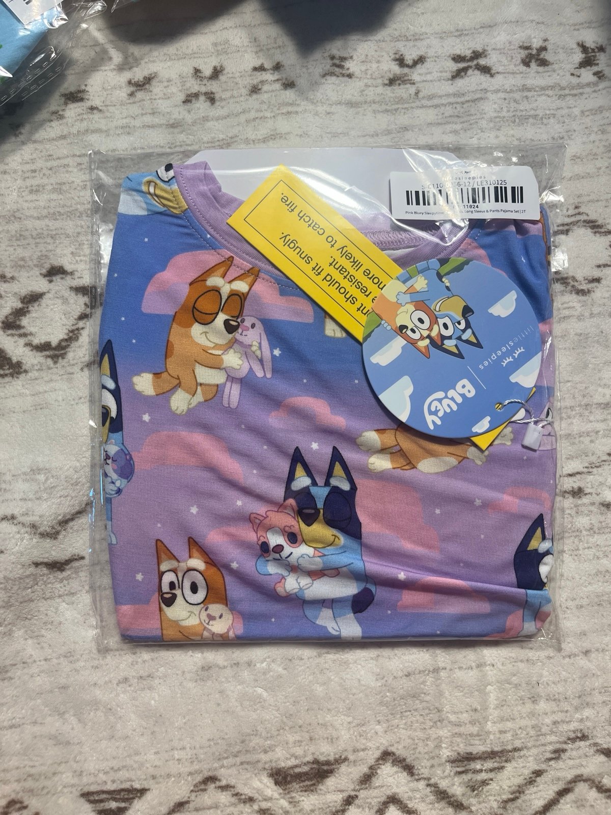 Little Sleepies pink bluey sleepy time two piece 2T