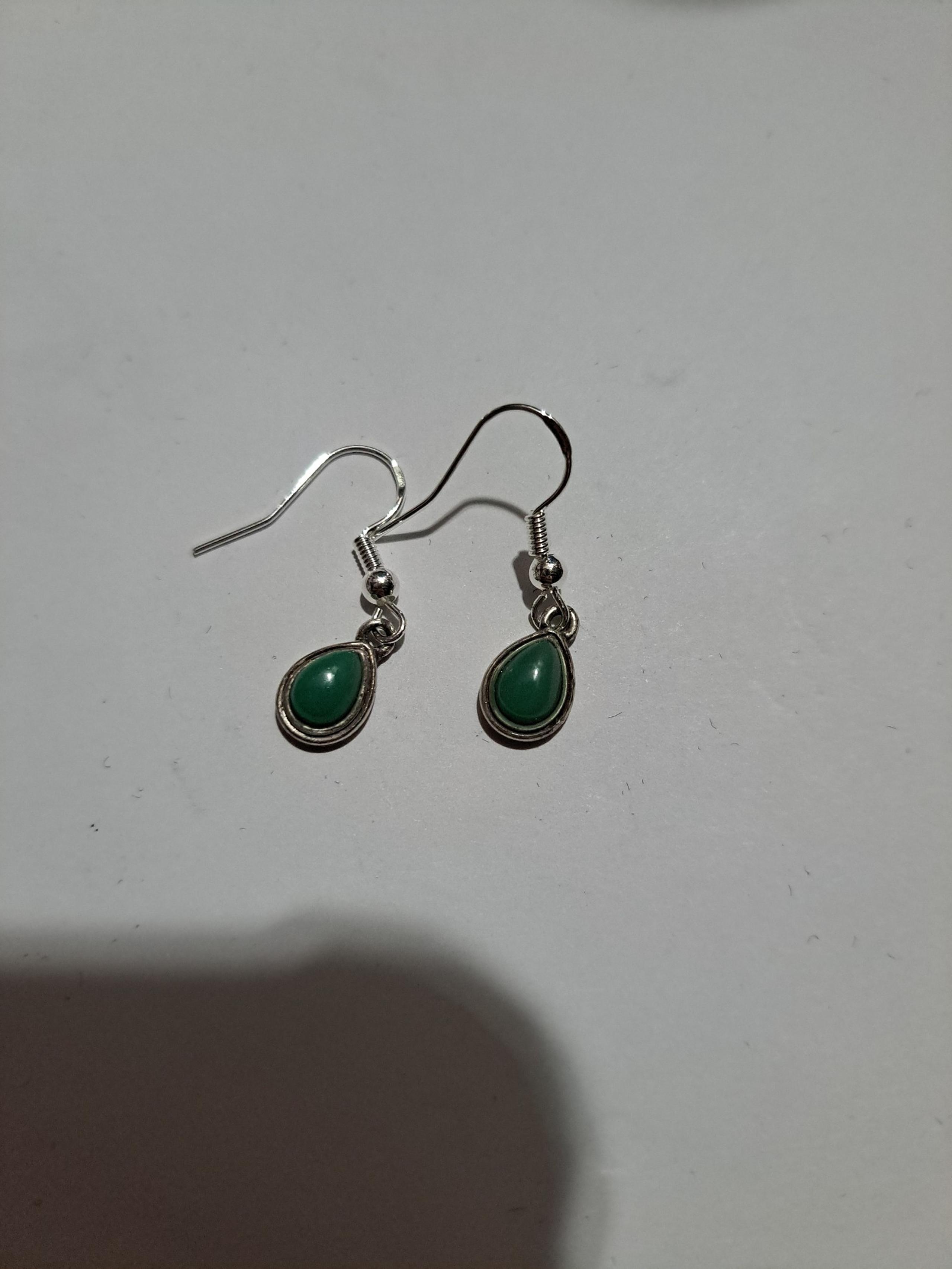 Sterling silver jade earrings