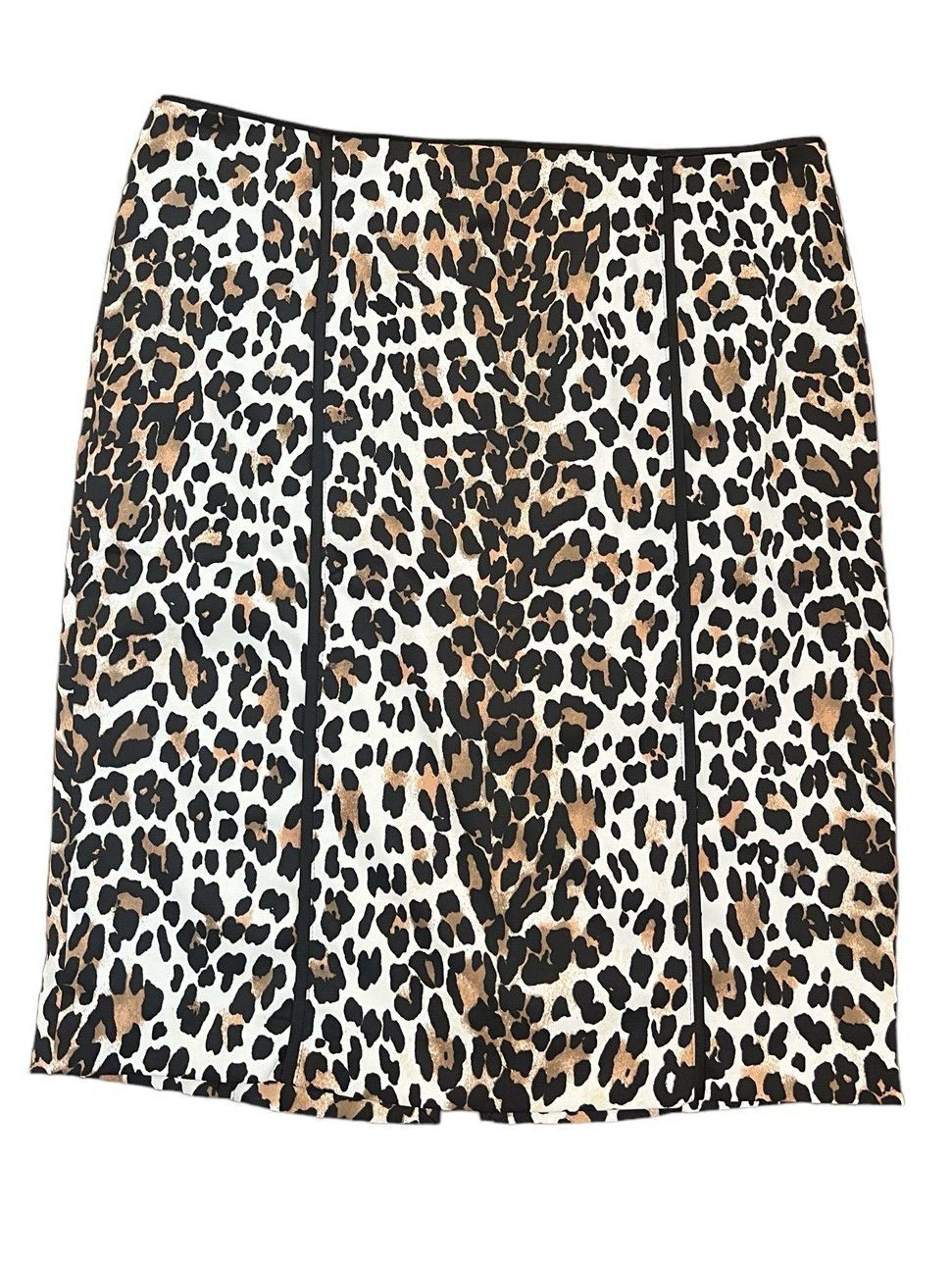 White House Black Market Sz 10 Animal Print Leopard Straight Pencil Skirt