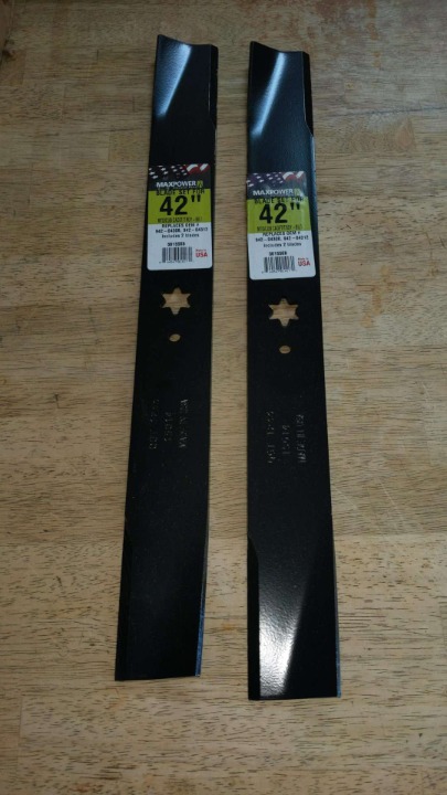 MaxPower 561556B (2) Blade Set For 42 Cut MTD, Cub Cadet, Troy-Bilt Replaces OE