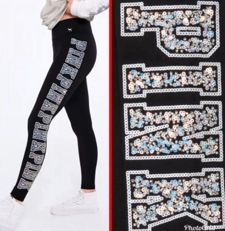 PINK Crystal Sparkly leggings FREE SHIPPING